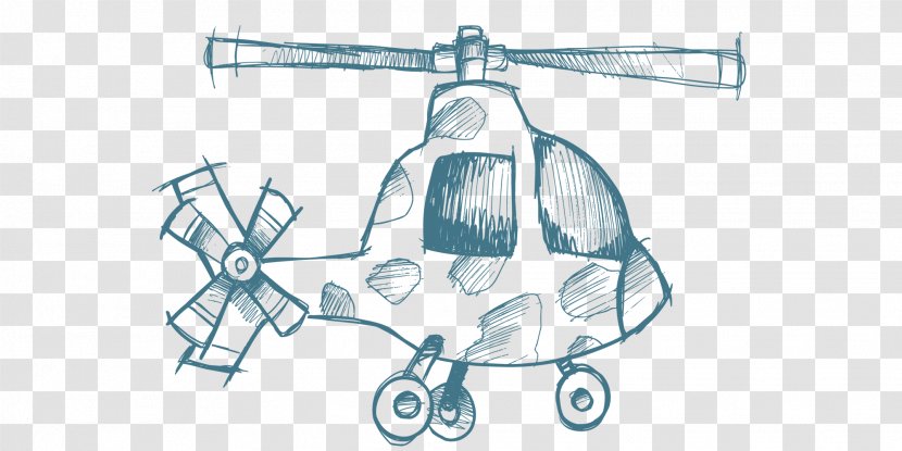Airplane Helicopter Sketch - Shutterstock - Aircraft Transparent PNG