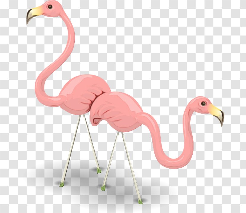 Flamingo - Wet Ink - Neck Animal Figure Transparent PNG