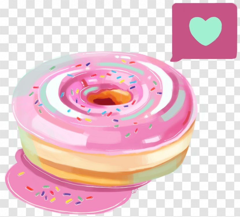 Dunkin' Donuts Frosting & Icing Drawing - Pink Transparent PNG