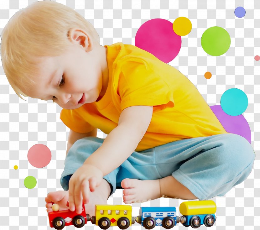 Kids Playing Cartoon - Toddler - With Educational Toy Transparent PNG