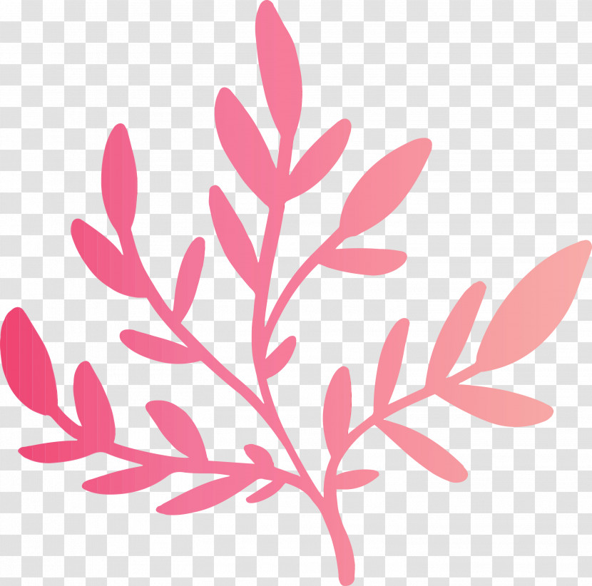 Twig Leaf Petal Pink M Pattern Transparent PNG