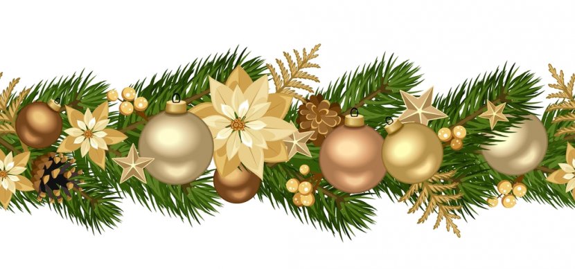 Christmas Garland Clip Art - Pine Family - Separated Transparent PNG