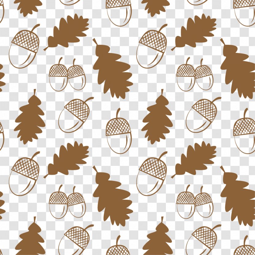 Acorn Pattern - Branch - Vector And Leaves Transparent PNG