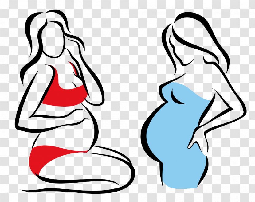 Pregnancy Woman Stock Photography Illustration - Flower - Two Pregnant Women Pattern Transparent PNG