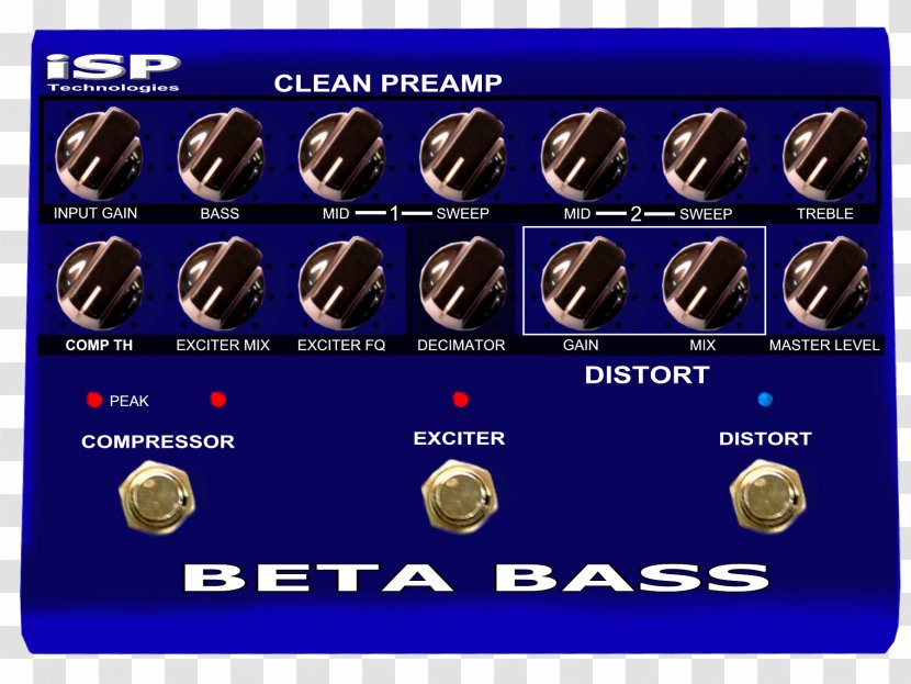 Preamplifier Effects Processors & Pedals Bass Guitar Distortion - Silhouette Transparent PNG