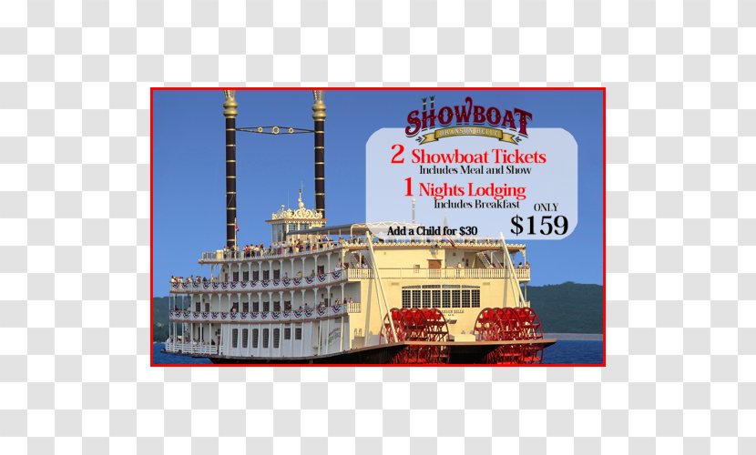 Showboat Branson Belle Cruise Ship Silver Dollar City Table Rock Lake - Breakfast Package Transparent PNG