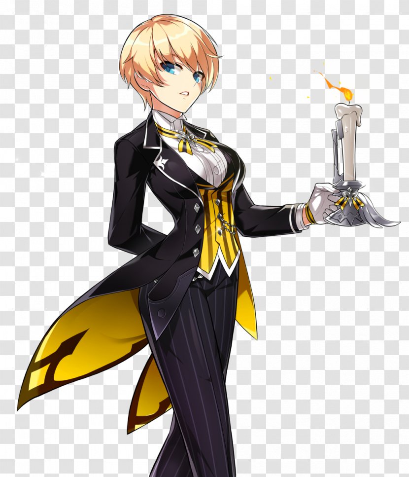 Elsword Butler Maid April Fool's Day Elesis - Cartoon - Silhouette Transparent PNG