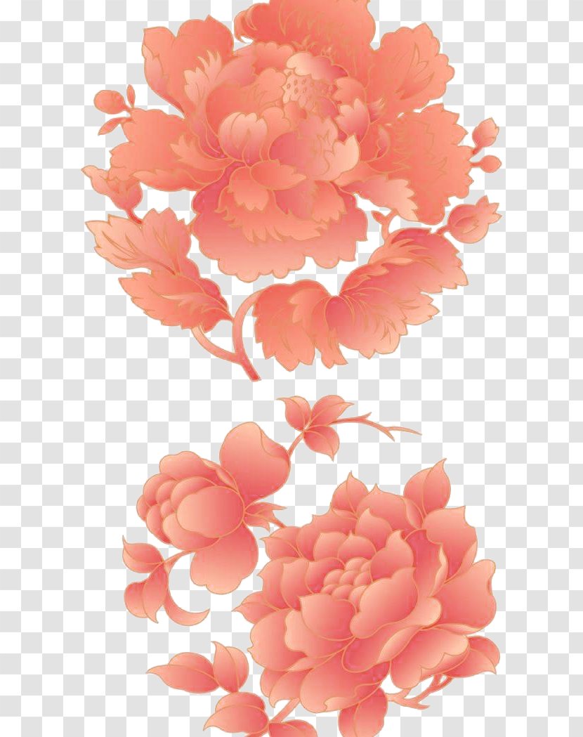 Moutan Peony Flower - Dahlia - Chinese Traditional Pattern Transparent PNG