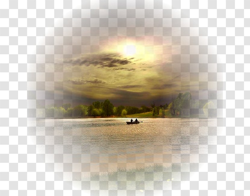 Cartoon Nature Background - Water Resources - Evening Dawn Transparent PNG