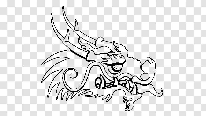 Coloring Book Drawing Chinese Dragon New Year - Heart - DRAGON CHINO Transparent PNG