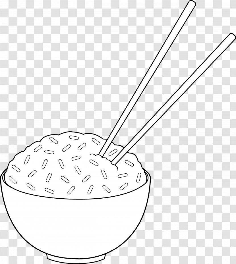 Fried Rice And Curry Line Art Clip - Bowl Transparent PNG