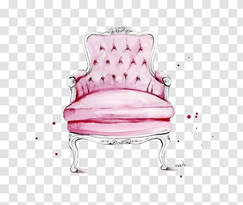 Chair Fashion Illustration Watercolor Painting - Princess Stool Transparent PNG