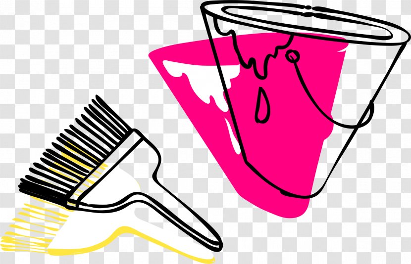 Paintbrush Painting Clip Art - Pink - Bucket Transparent PNG