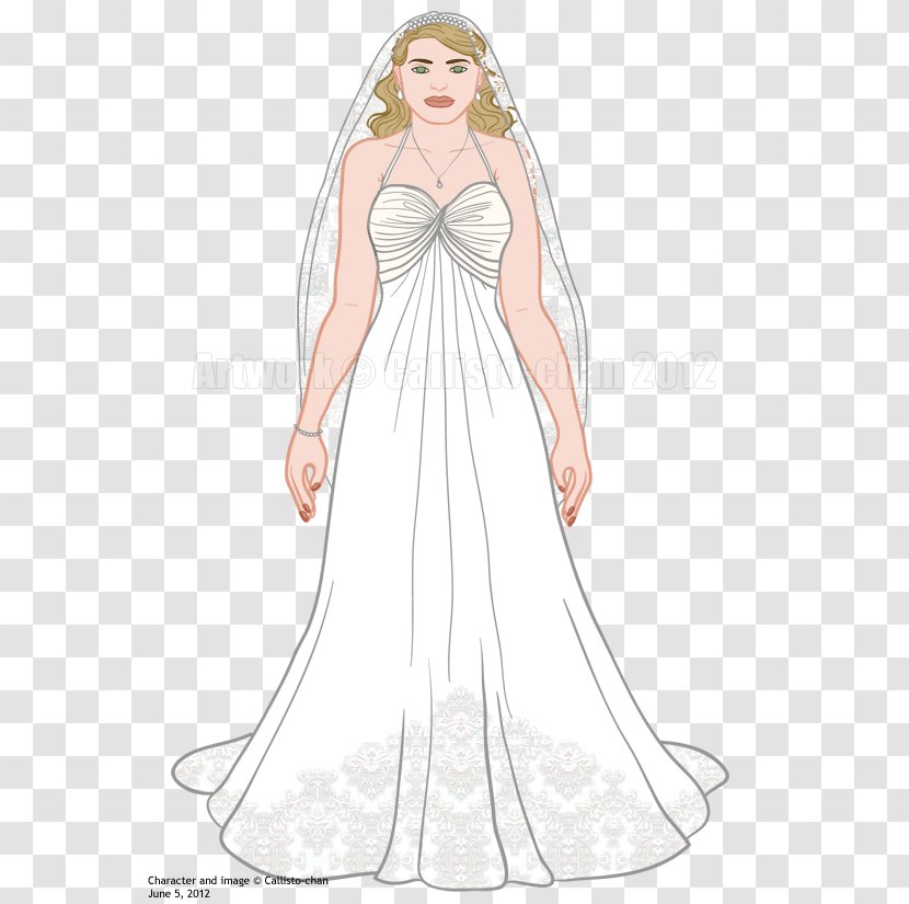 Wedding Dress Bride Gown - Watercolor - Designer Transparent PNG