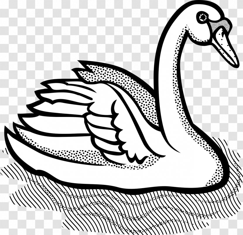 Bird Mute Swan Black Clip Art - Monochrome Transparent PNG
