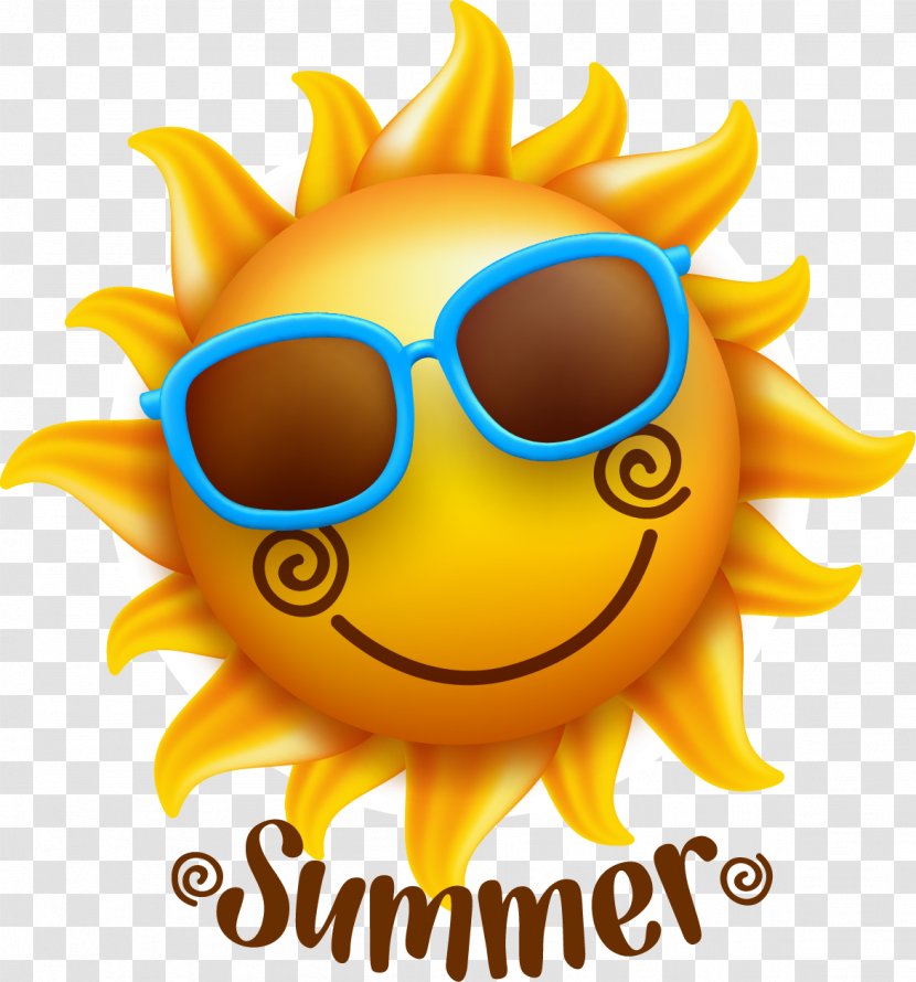 Smiley Face Illustration - Sun - Summer Transparent PNG