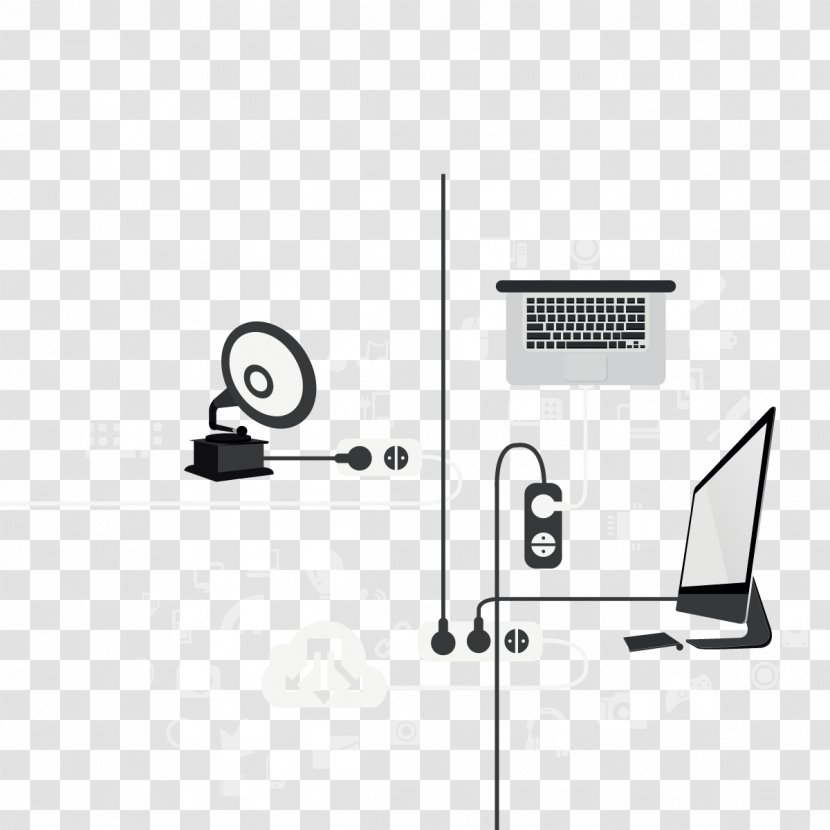 Euclidean Vector Circuit Diagram Electrical Network Wiring - White - Computer Wires Transparent PNG