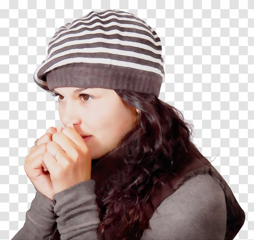 Beanie Clothing Cap Knit Nose - Watercolor - Wool Hat Transparent PNG