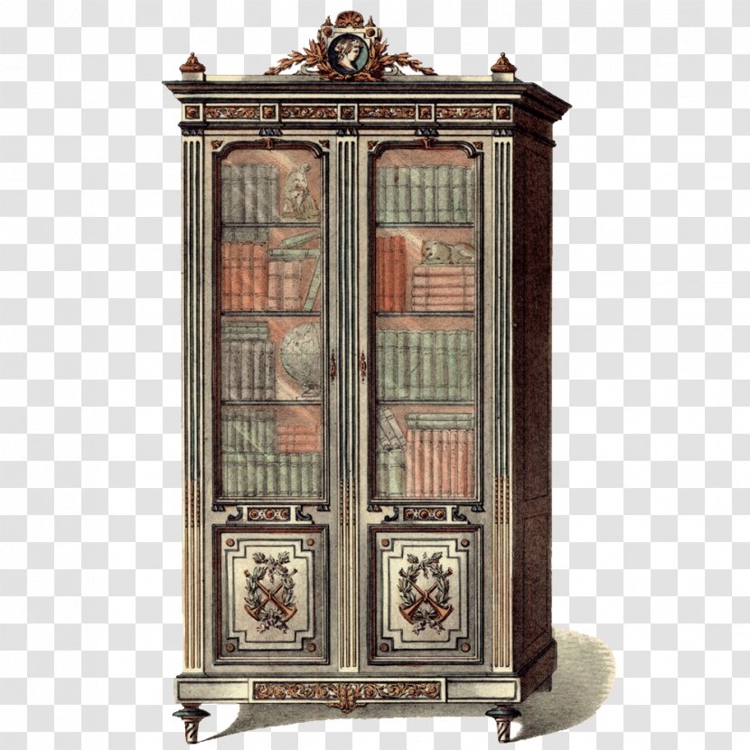 Bookcase Cupboard Wardrobe Sideboard - Tree - Continental Shelves Painted Palace Transparent PNG