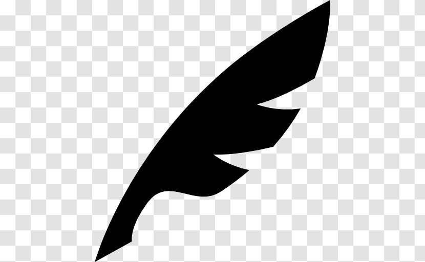 Feather Silhouette - Black And White - Streamer Transparent PNG