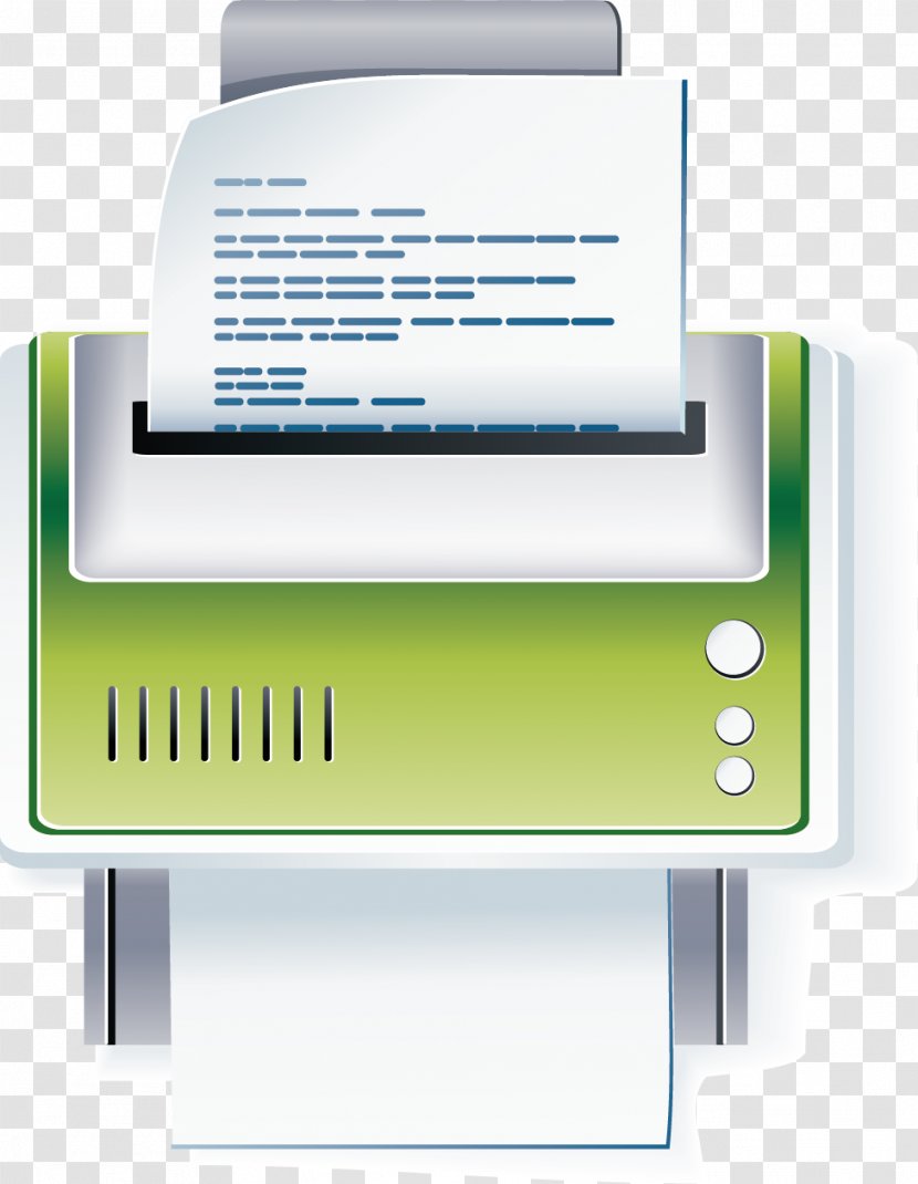 Output Device Euclidean Vector Printer Icon - Green Cartoon Creative Transparent PNG