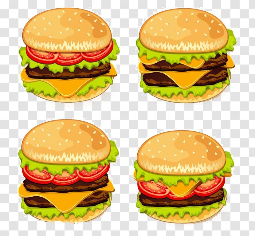 Hamburger Cheeseburger Hot Dog Veggie Burger Fast Food - Four Crab Fort Transparent PNG