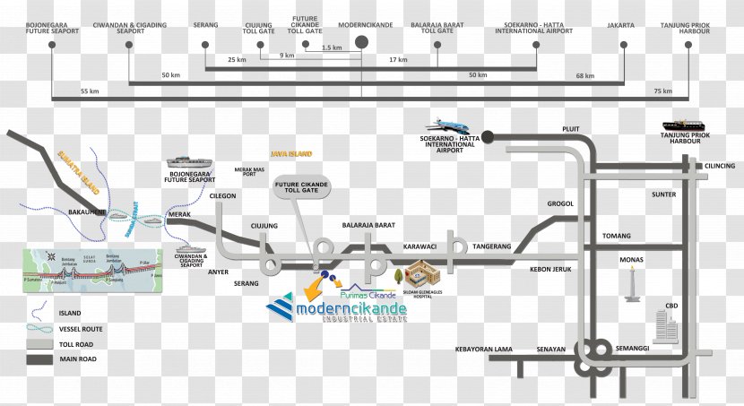 ModernCikande Industrial Estate Industry Modern Cikande Park Factory - Location - Indonesia Map Transparent PNG