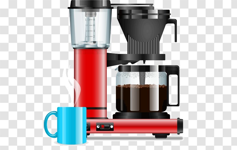 Coffeemaker Caffè Americano Cafe Brewed Coffee - Mixer - Beautifully Automatic Machine Design Vector Material Transparent PNG