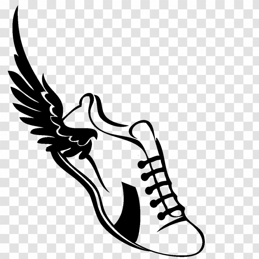 Footwear Shoe Wing Black-and-white Plimsoll - Blackandwhite - Stencil High Heels Transparent PNG