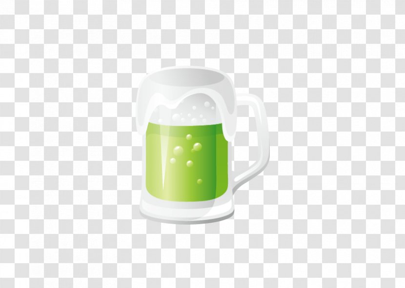 Coffee Cup Glass Cafe Mug - Vector Green Beer Transparent PNG