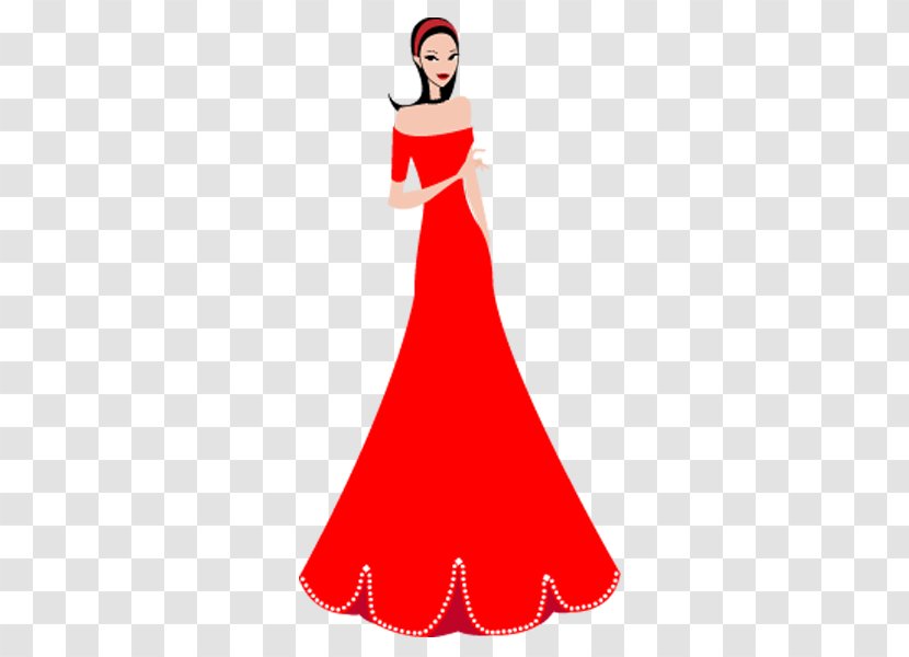 Euclidean Vector - Joint - Beautiful Red Dress Transparent PNG