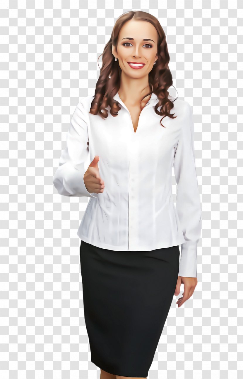 Clothing White Sleeve Shirt Blouse - Uniform Collar Transparent PNG