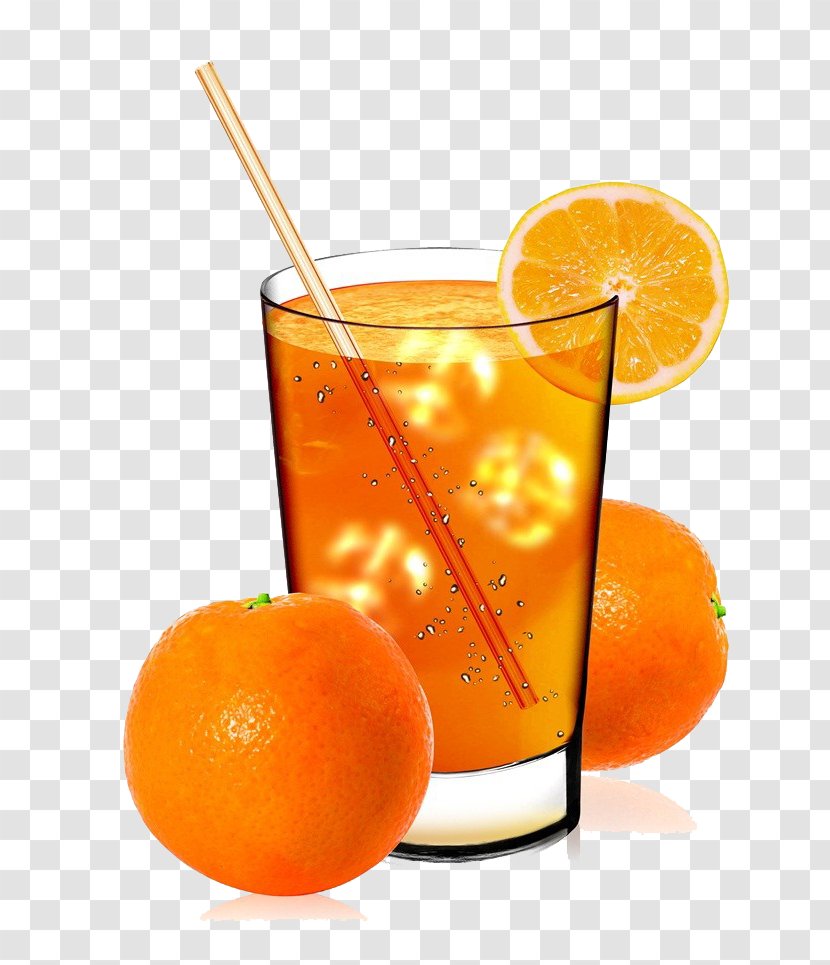 Orange Juice Harvey Wallbanger Drink Non-alcoholic - A Glass Of Ice Transparent PNG