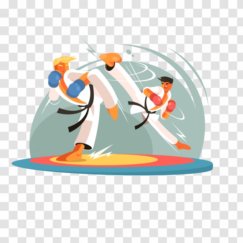 Taekwondo Karate Sparring Vector Graphics Martial Arts - Kick - Kickboxing Transparent PNG