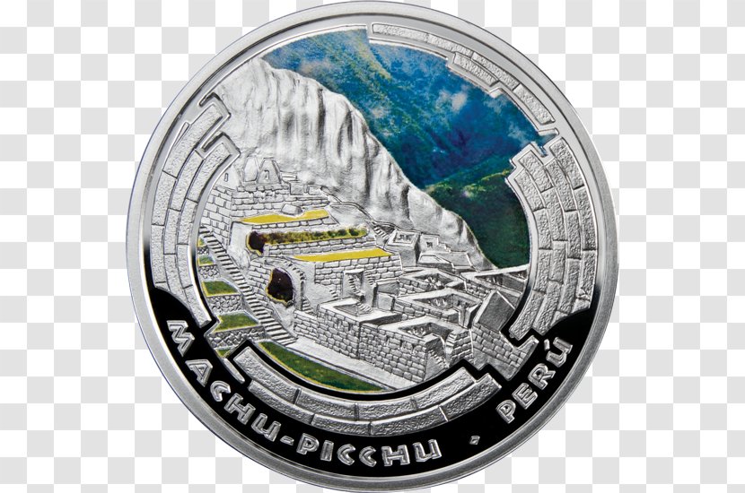 Machu Picchu Andorra Colosseum New7Wonders Of The World Coin - Silver Transparent PNG
