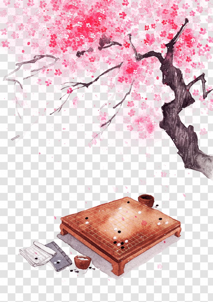 China Chinese Art Watercolor Painting Drawing - Pink Peach Tree Transparent PNG