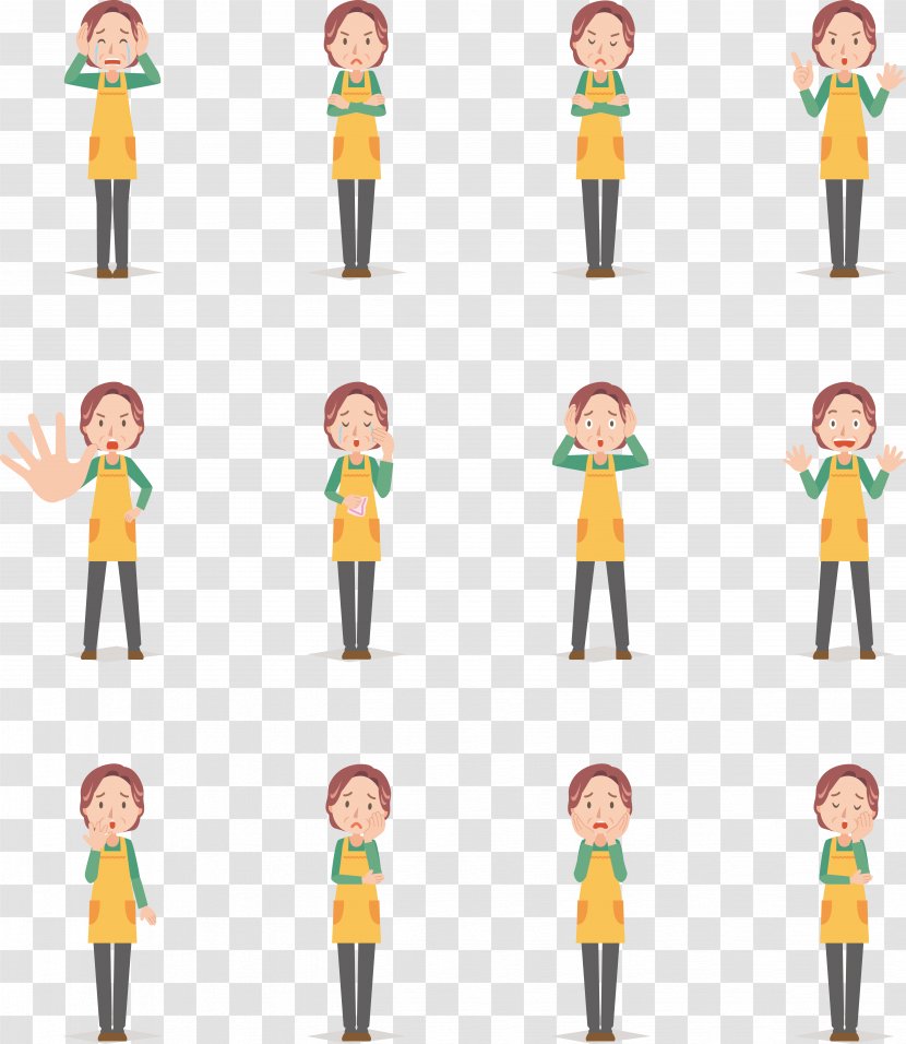 Cartoon Illustration - Poster - Women Characters Life Expression Vector Transparent PNG