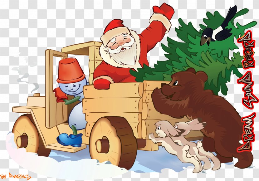 Ded Moroz Snegurochka New Year Ansichtkaart Holiday - Reindeer - Santa Sleigh Transparent PNG