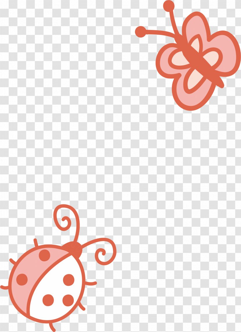 Cartoon Drawing Clip Art - Heart - Butterfly Ladybug Transparent PNG