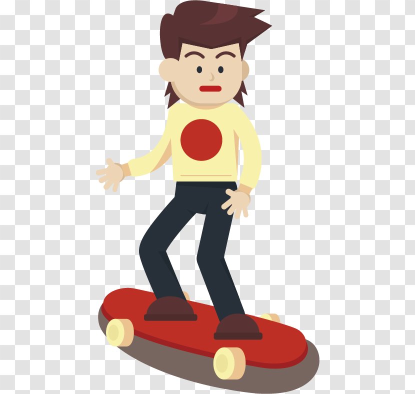 Boy Cartoon Skateboard - Human Behavior - Man Pattern Transparent PNG