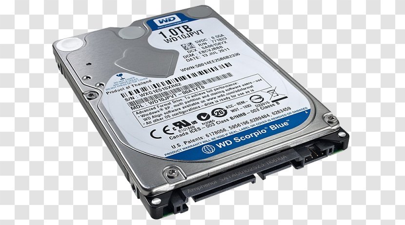 Laptop Hard Drives Western Digital Serial ATA Terabyte - Disk Drive Transparent PNG