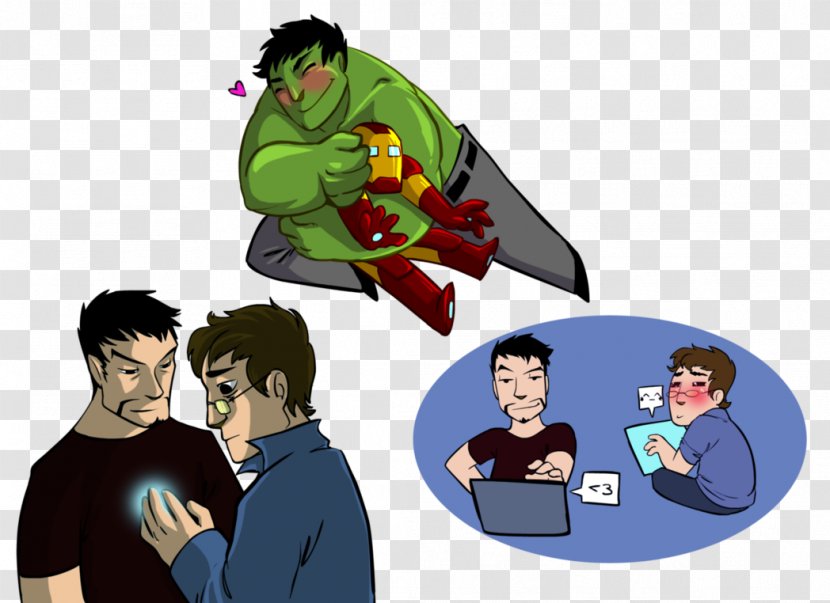 Bruce Banner Iron Man Love Marvel Cinematic Universe Fan Art - Avengers Assemble Transparent PNG