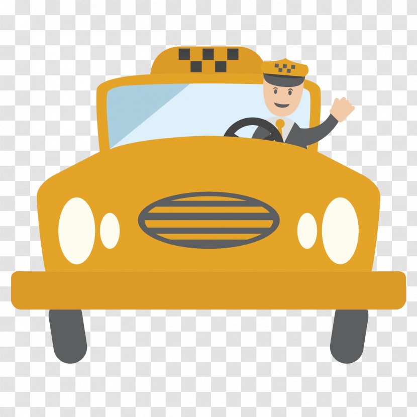 Taxi Illustration - Yellow - Vector Transparent PNG