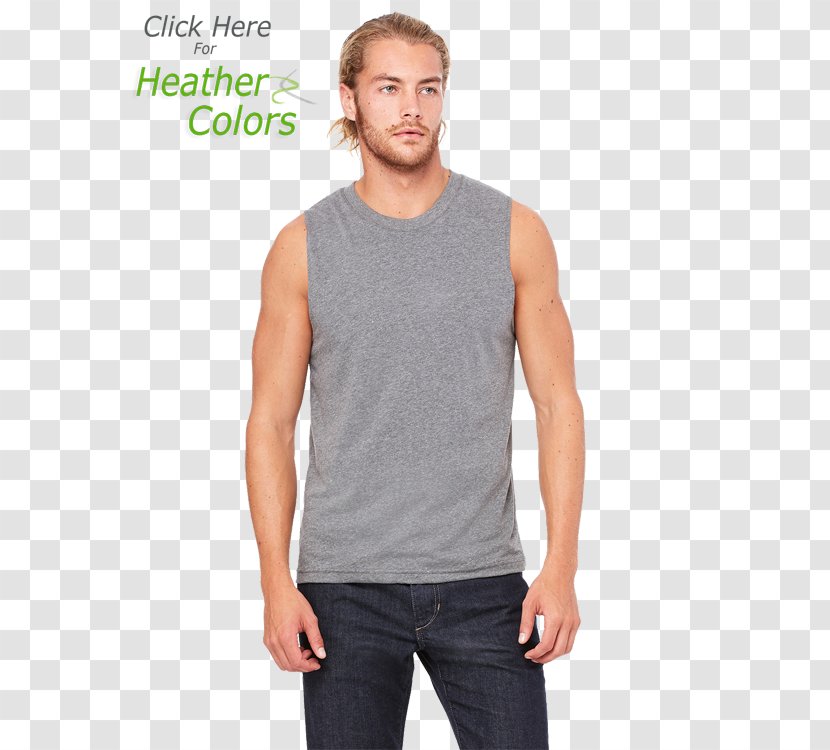 T-shirt Sleeveless Shirt Cotton Crew Neck - Promotion Transparent PNG