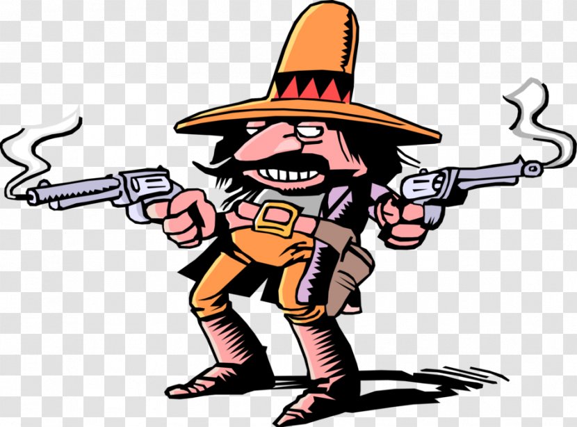 Cartoon Illustration Gunfighter Image Vector Graphics - Frito Bandito - Sterotype Sign Transparent PNG