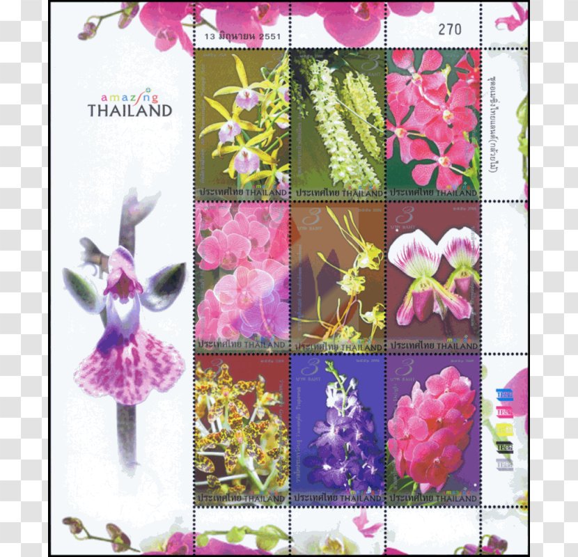 Thailand Postage Stamps Miniature Sheet First Day Of Issue Floral Design - Art - Amazing Transparent PNG