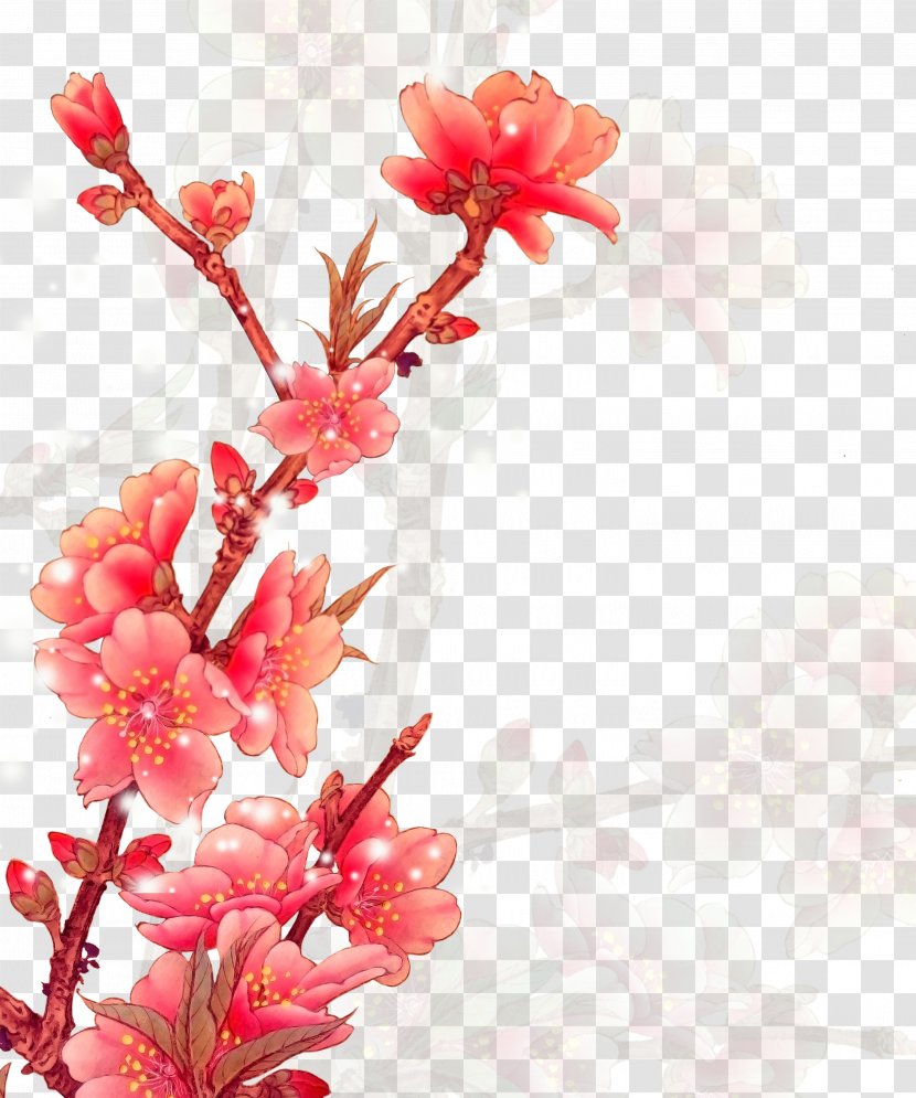 Oil Painting Download - Floristry - Plum Flower Transparent PNG