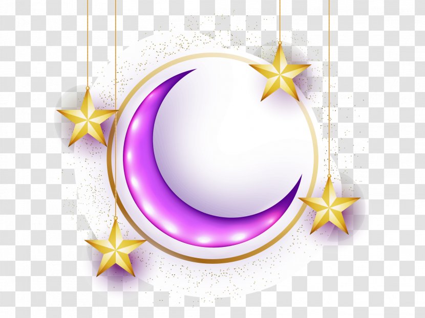 Moon - Violet - Vector Decorate The Transparent PNG