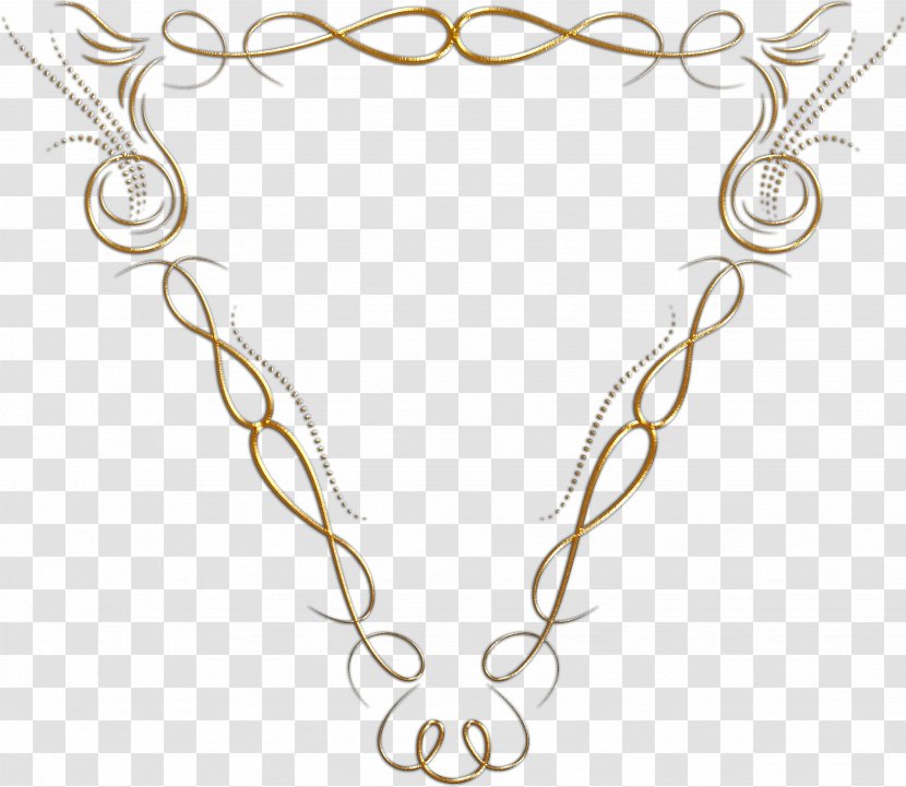 Body Jewellery Gold Necklace Clip Art - Heart - Golden Frame Transparent PNG