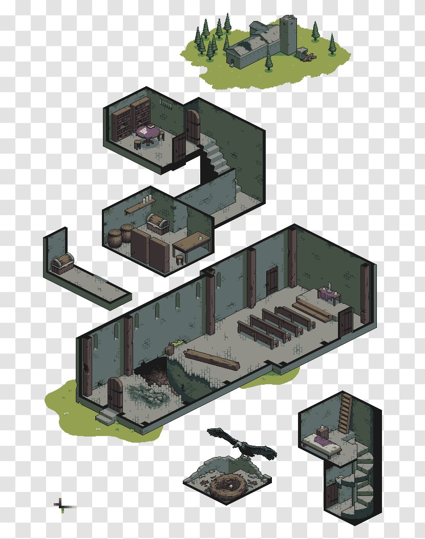 Isometric Graphics In Video Games And Pixel Art Projection Dungeons & Dragons - Drawing - Abandoned Buildings Transparent PNG